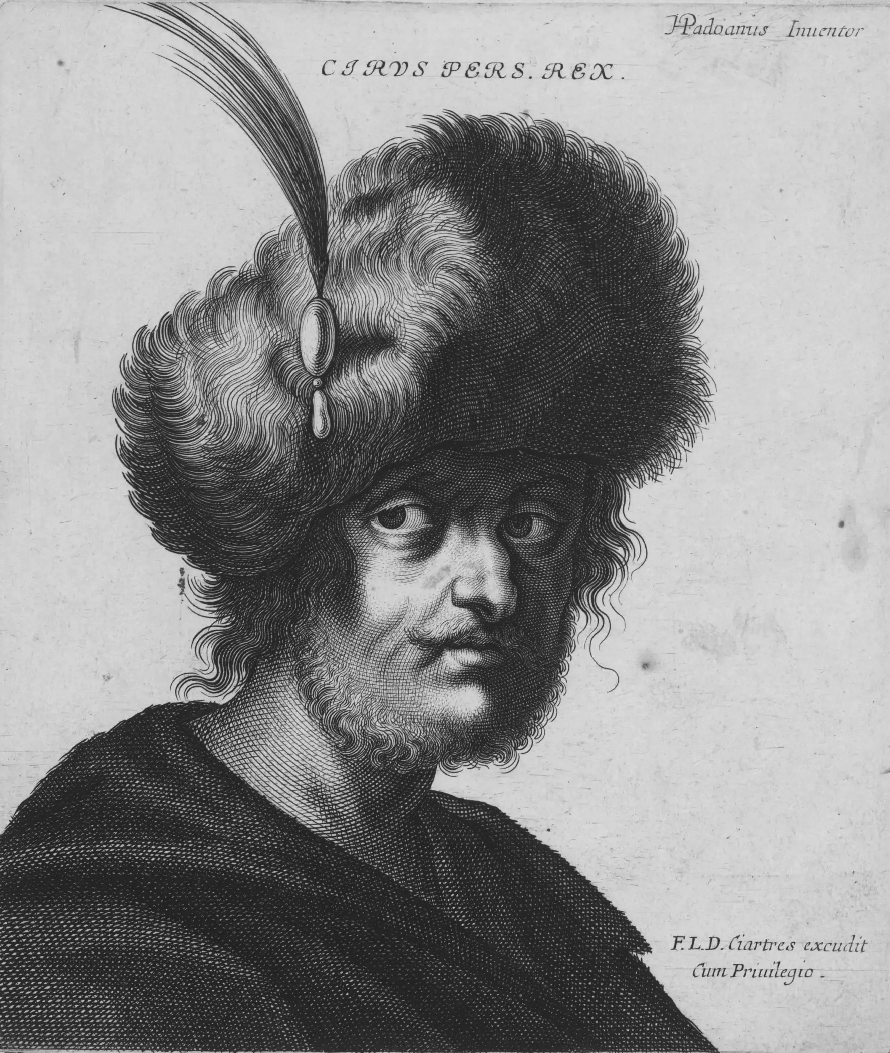 17th-century engraving of Cyrus the Great by Jérôme David after Alessandro Varotari
